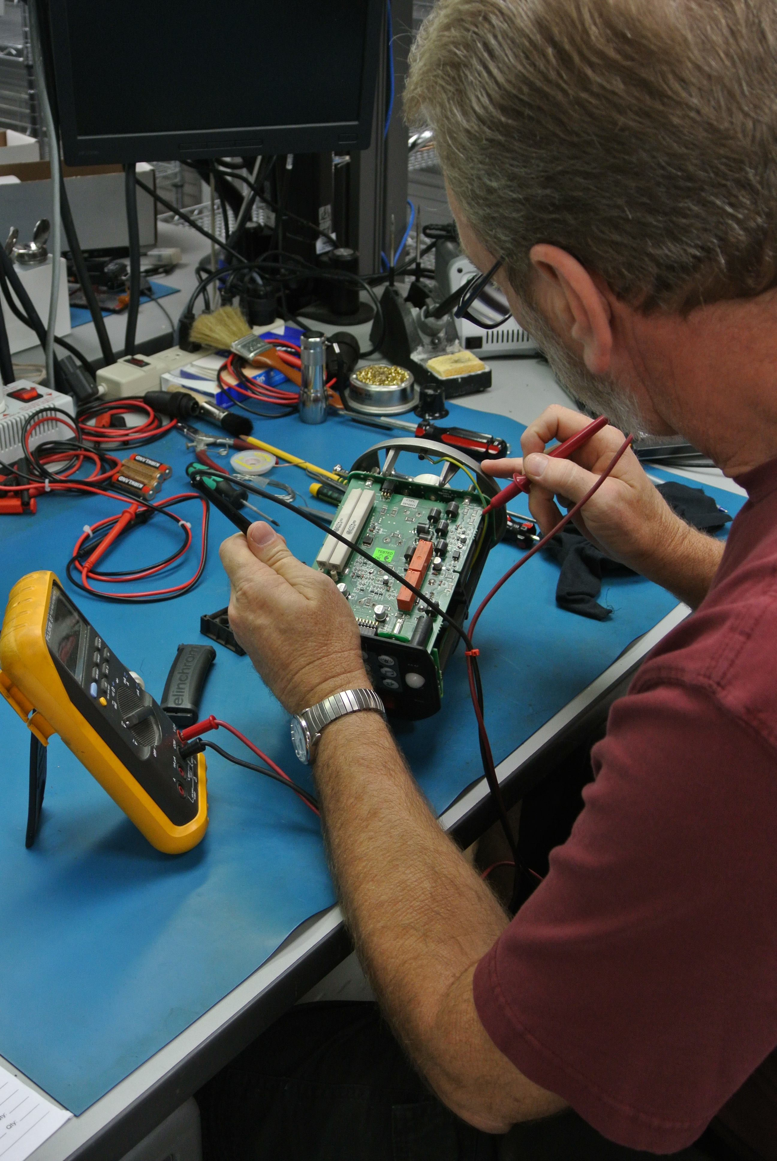 Hard at work on an Elinchrom flash unit